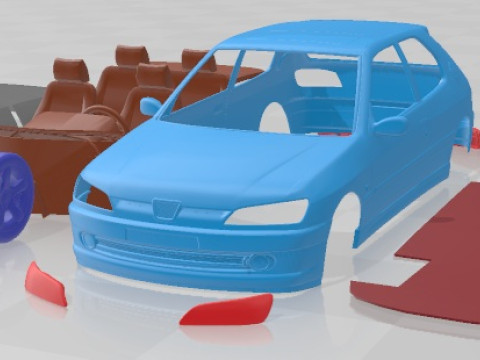 Peugeot 306 GTI Printable Car Modelo de Impressão 3D