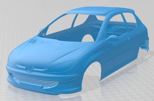 Peugeot 206 GTI Printable Body Car 3D Принт Модель .c4d .max .obj .3ds .fbx .stl .blend