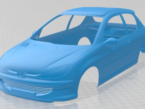 Peugeot 206 GTI Cetak Body Mobil Model Cetak 3D