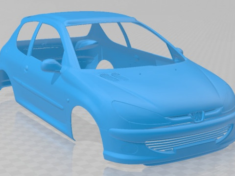 Peugeot 206 GTI Printable Body Car 3D Принт Модель