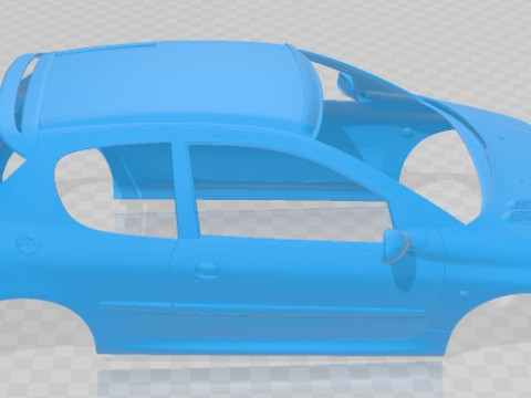 Peugeot 206 GTI Printable Body Car 3D Принт Модель