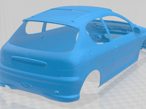 Peugeot 206 GTI Printable Body Car 3D Print Model