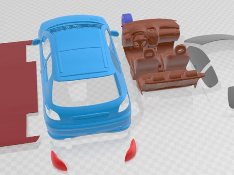Peugeot 206 GTI Printable Car Model Cetak 3D