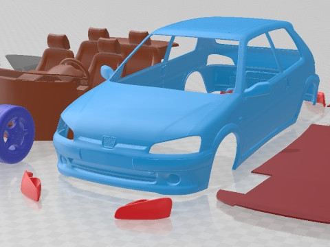 Peugeot 106 GTI Printable Car Modelo de Impressão 3D