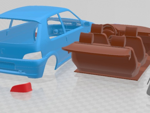 Peugeot 106 GTI Printable Car 3D Print Model