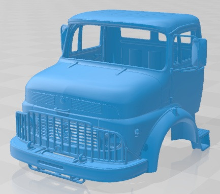 Mercedes Benz L 1113 Printable Cabin Truck 3D Принт Модель .c4d .max .obj .3ds .fbx .stl .blend 