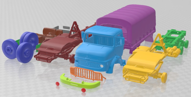 Mercedes Benz L 1113 Military Printable Truck Modèles 3D en vedette .c4d .max .obj .3ds .fbx .stl .blend