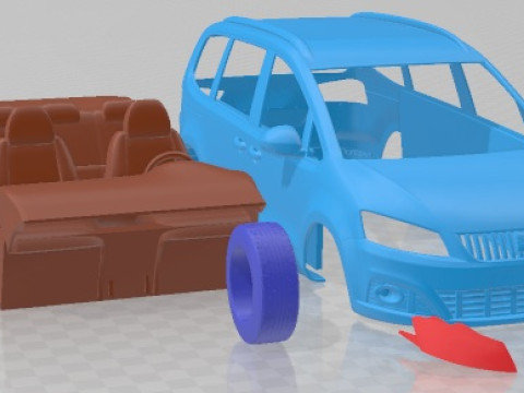 Seat Alhambra 2011 Printable Car 3D Print Model