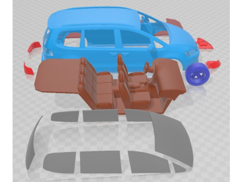Seat Alhambra 2011 Printable Car 3D Print Model