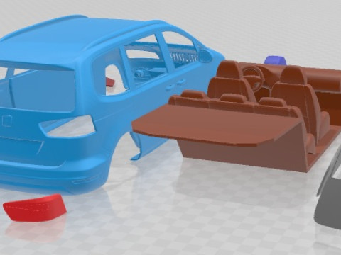 Seat Alhambra 2011 Printable Car 3D Print Model