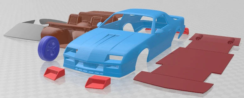Chevrolet Camaro Z28 Coupe 1982 Printable Car 3D Print Model .c4d .max .obj .3ds .fbx .stl .blend