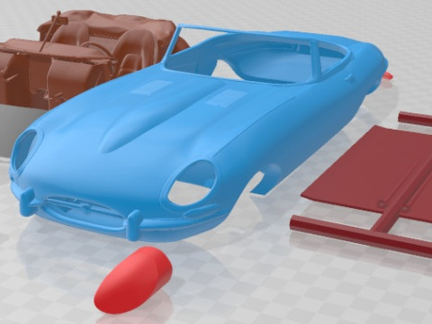 Jaguar E Type Roadster 1962 Printable Car Modelo de Impressão 3D