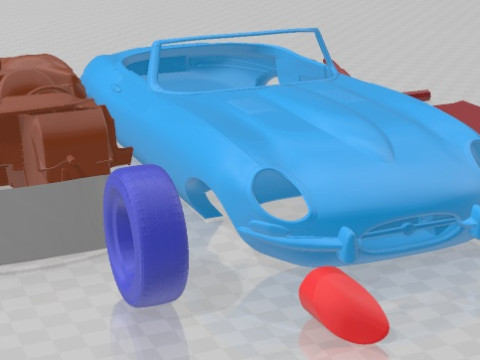 Jaguar E Type Roadster 1962 Printable Car Modelo de impresión 3D