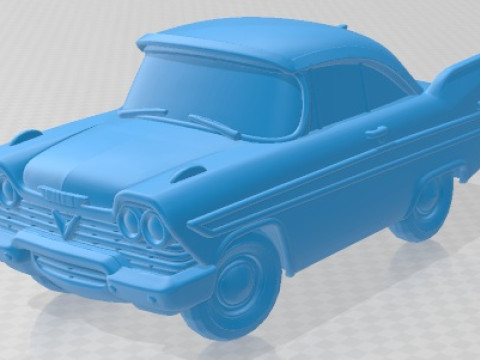 Plymouth Fury 1958 Cartoon Toy Printable Car 3D printmodel