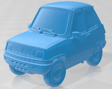 Renault 5 Cartoon Toy Printable Car 3D Print Model .c4d .max .obj .3ds .fbx .stl .blend 