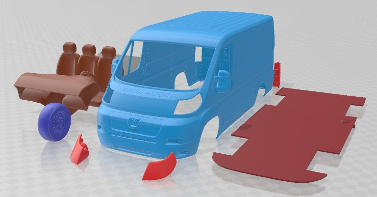 Peugeot Boxer SWB 2008 Printable Van Modelo de impresión 3D .c4d .max .obj .3ds .fbx .stl .blend 