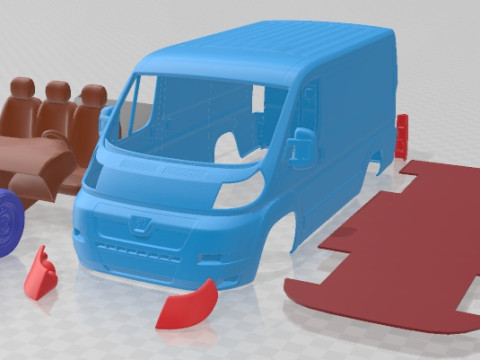 Peugeot Boxer SWB 2008 Printable Van 3D printmodel