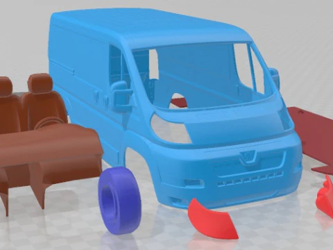 Peugeot Boxer SWB 2008 Printable Van 3D Print Model