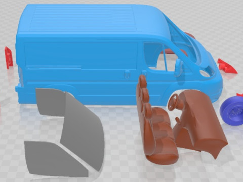 Peugeot Boxer SWB 2008 Printable Van Modelo de impresión 3D
