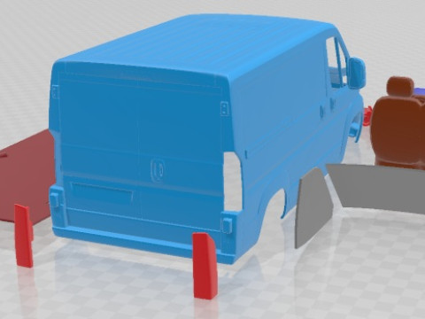 Peugeot Boxer SWB 2008 Printable Van Modelo de impresión 3D