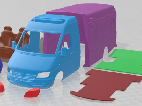 Mercedes Benz Sprinter W903 Ambulance 2000 Printable 3Dプリントモデル