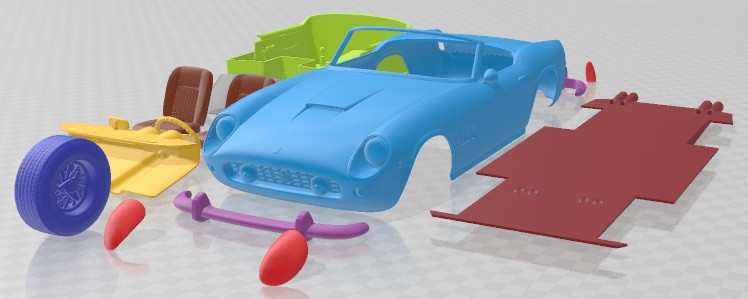 250 GT California Spyder 1958 Printable Car 3D Print Model .c4d .max .obj .3ds .fbx .stl .blend 