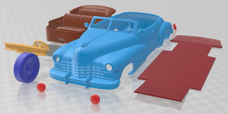 Cadillac 62 Series Convertible 1947 Printable Car Model do druku 3D .c4d .max .obj .3ds .fbx .stl .blend