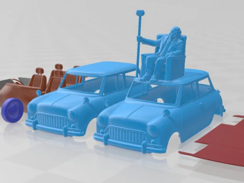 Mobil Mini Mr Bean yang Dapat Dicetak Model Cetak 3D