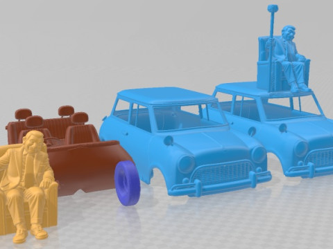 Mini Mr Bean Printable Car 3D Baskı Modeli
