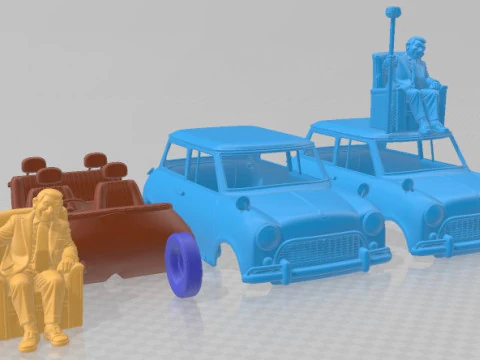 Mini Mr Bean Printable Car 3D Print Model