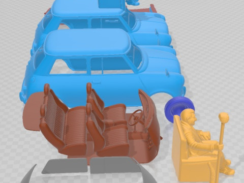 Mini Mr Bean Printable Car 3D Baskı Modeli