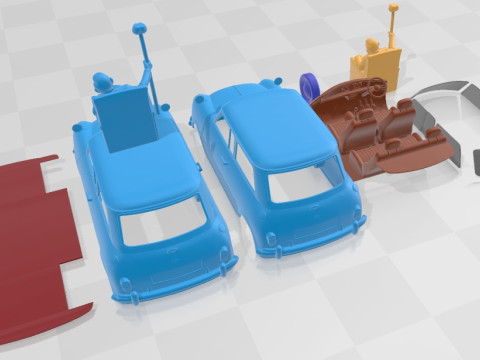 Mini Mr Bean Printable Car 3D Baskı Modeli