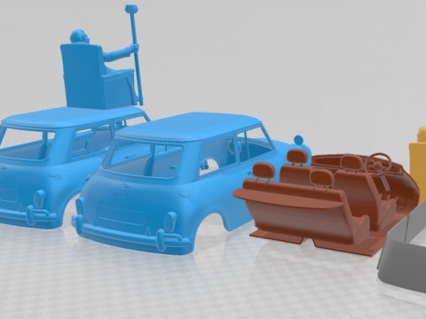 Mini Mr Bean Printable Car 3D Baskı Modeli