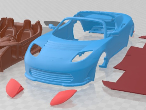Tesla Roadster 2 Printable Car 3D Baskı Modeli