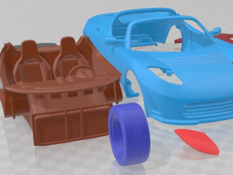 Tesla Roadster 2 Printable Car 3D Print Model