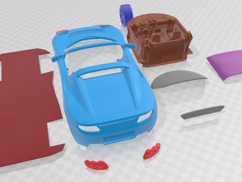 Tesla Roadster 2 Printable Car 3D Print Model