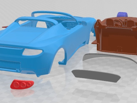 Tesla Roadster 2 Printable Car 3D Print Model