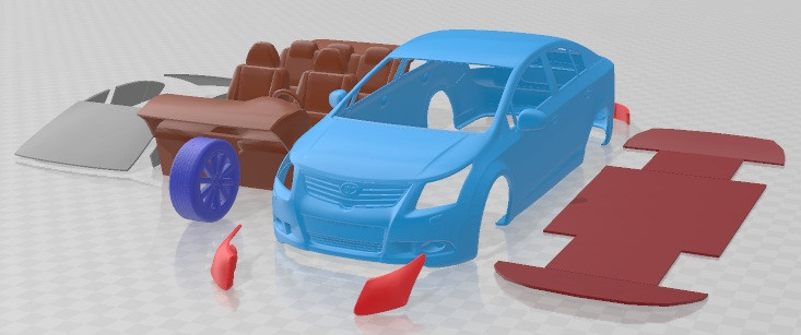 Toyota Avensis 2009 Printable Car 3D Принт Модель .c4d .max .obj .3ds .fbx .stl .blend
