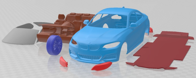 2 Series M Power Coupe F22 2014 Printable Car 3D Принт Модель .c4d .max .obj .3ds .fbx .stl .blend