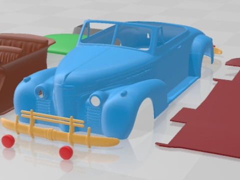 Oldsmobile 80 Convertible 1939 Printable Car in separate parts Modello di stampa 3D
