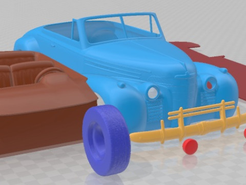 Oldsmobile 80 Convertible 1939 Printable Car in separate parts 3D Print Model