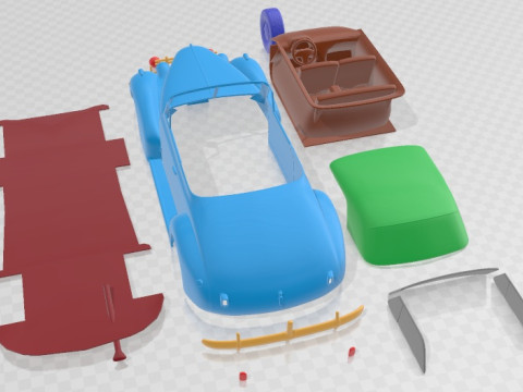 Oldsmobile 80 Convertible 1939 Printable Car in separate parts 3D Print Model