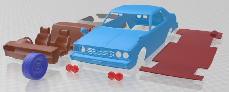 Nissan Skyline C210 GT Coupe 1977 Printable Car 3D Print Model .c4d .max .obj .3ds .fbx .stl .blend