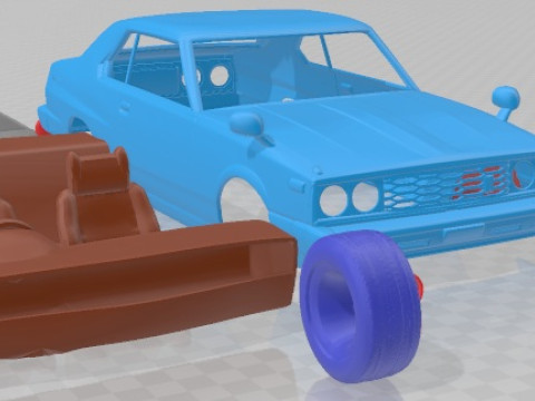 Nissan Skyline C210 GT Coupe 1977 Printable Car 3D Print Model