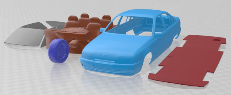 Opel Omega 1987 Printable Car 3D 프린트 모델 .c4d .max .obj .3ds .fbx .stl .blend