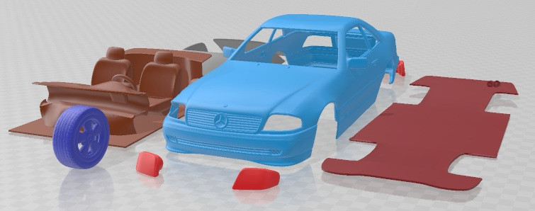 Mercedes Benz SL Class R129 2002 Printable Car 3D Принт Модель .c4d .max .obj .3ds .fbx .stl .blend