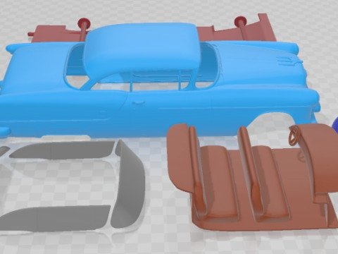 Oldsmobile 88 Super Holiday coupe 1954 Printable Car 3D Druckmodell