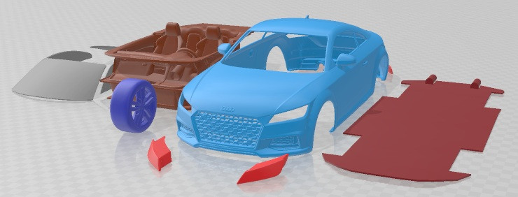 Audi TT Coupe 2019 Printable Car Modelo de Impressão 3D .c4d .max .obj .3ds .fbx .stl .blend