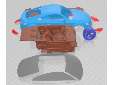 Audi TT Coupe 2019 Printable Car Modelo de Impressão 3D