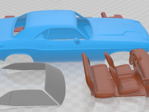 Dodge Challenger 1970 Printable Car 3D Baskı Modeli